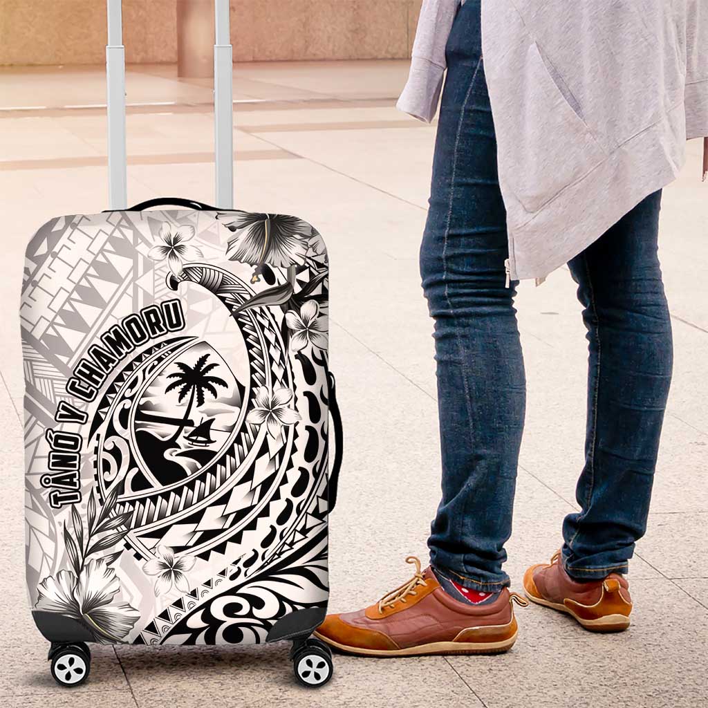 Guam-Land of the Chamorro Luggage Cover Polynesian Tattoo Style Hibiscus and Plumeria Art