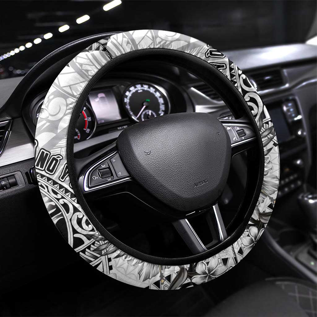 Guam-Land of the Chamorro Steering Wheel Cover Polynesian Tattoo Style Hibiscus and Plumeria Art