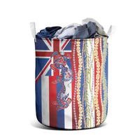 Hawaiian Sea Animals Laundry Basket with Lei and Flag Style LT03 - Polynesian Pride