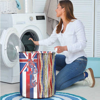 Hawaiian Sea Animals Laundry Basket with Lei and Flag Style LT03 - Polynesian Pride