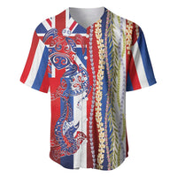 Hawaiian Sea Animals Baseball Jersey with Lei and Flag Style LT03 Multicolor - Polynesian Pride