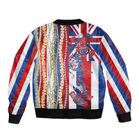 Hawaiian Sea Animals Bomber Jacket with Lei and Flag Style LT03 - Polynesian Pride