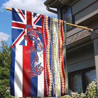 Hawaiian Sea Animals Garden Flag with Lei and Flag Style LT03 - Polynesian Pride