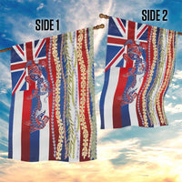 Hawaiian Sea Animals Garden Flag with Lei and Flag Style LT03 - Polynesian Pride