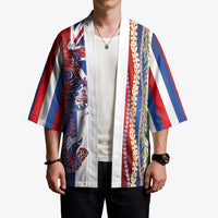 Hawaiian Sea Animals Kimono with Lei and Flag Style LT03 - Polynesian Pride