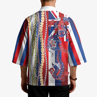 Hawaiian Sea Animals Kimono with Lei and Flag Style LT03 - Polynesian Pride