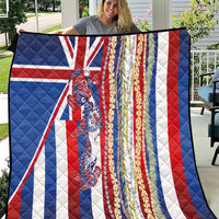Hawaiian Sea Animals Quilt with Lei and Flag Style LT03 Multicolor - Polynesian Pride