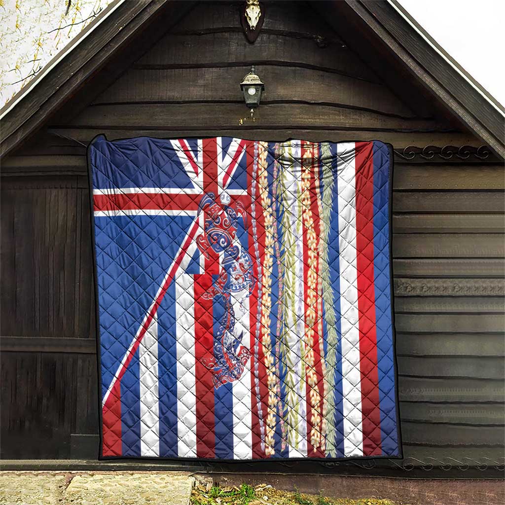 Hawaiian Sea Animals Quilt with Lei and Flag Style LT03 - Polynesian Pride