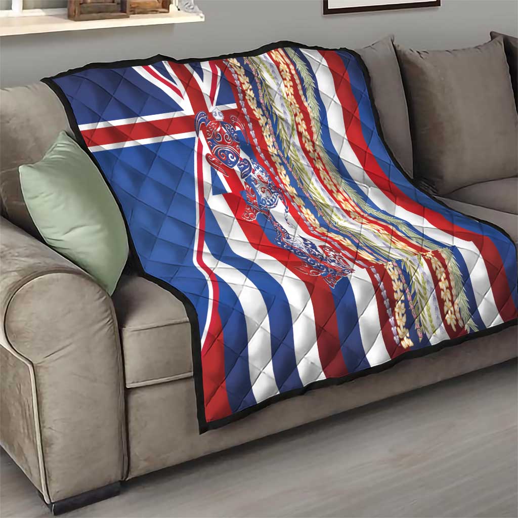 Hawaiian Sea Animals Quilt with Lei and Flag Style LT03 - Polynesian Pride