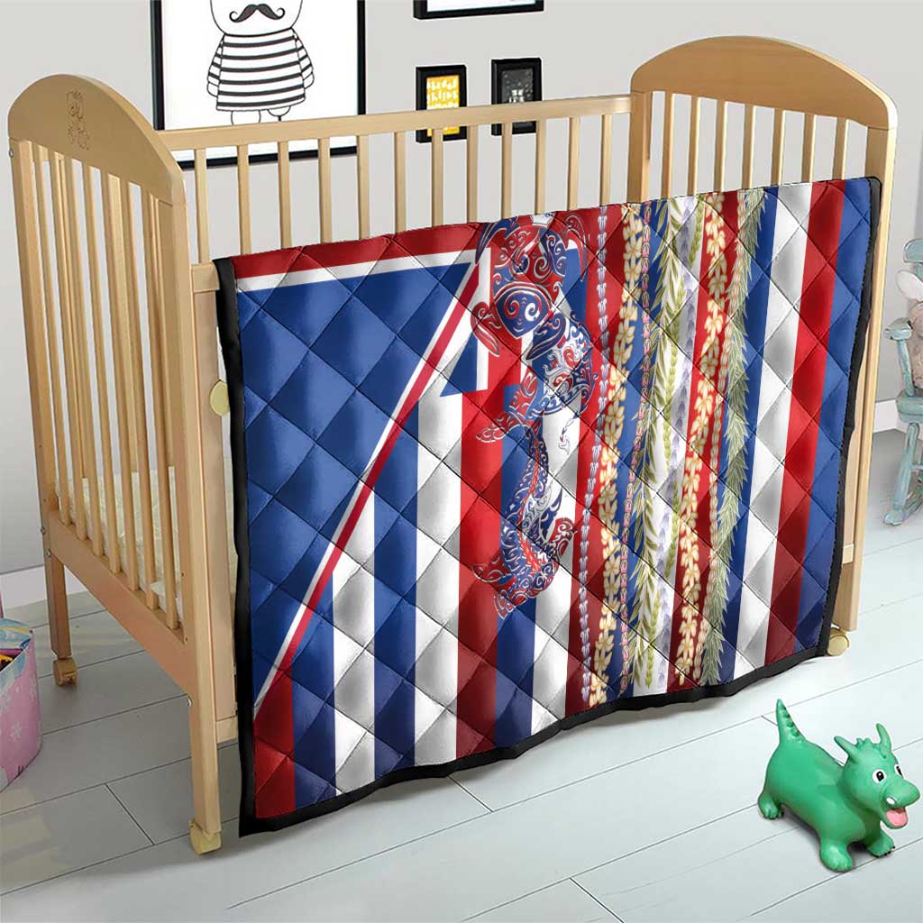 Hawaiian Sea Animals Quilt with Lei and Flag Style LT03 - Polynesian Pride