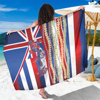 Hawaiian Sea Animals Sarong with Lei and Flag Style LT03 One Size 44 x 66 inches Multicolor - Polynesian Pride