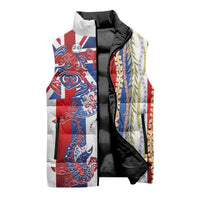 Hawaiian Sea Animals Sleeveless Puffer Jacket with Lei and Flag Style LT03 - Polynesian Pride