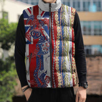 Hawaiian Sea Animals Sleeveless Puffer Jacket with Lei and Flag Style LT03 - Polynesian Pride