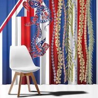 Hawaiian Sea Animals Window Curtain with Lei and Flag Style LT03 - Polynesian Pride