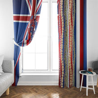 Hawaiian Sea Animals Window Curtain with Lei and Flag Style LT03 - Polynesian Pride
