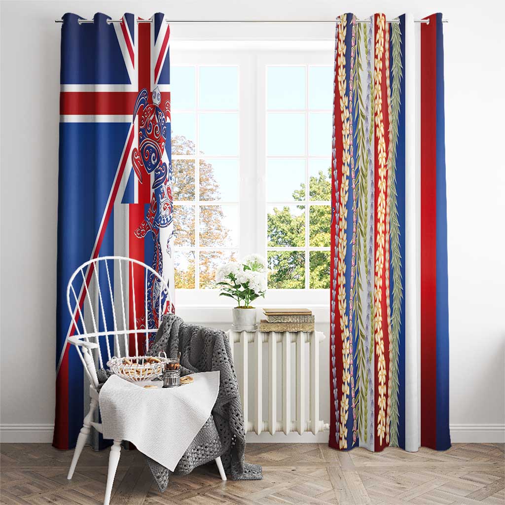 Hawaiian Sea Animals Window Curtain with Lei and Flag Style LT03 - Polynesian Pride