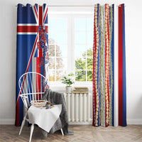 Hawaiian Sea Animals Window Curtain with Lei and Flag Style LT03 - Polynesian Pride