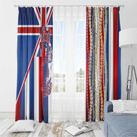 Hawaiian Sea Animals Window Curtain with Lei and Flag Style LT03 - Polynesian Pride