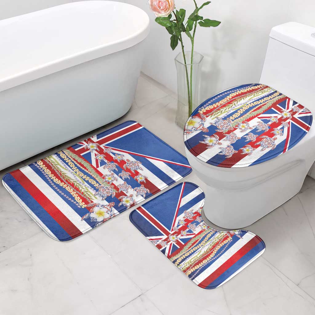 Hawaiian Polynesian Tribal Turtles Bathroom Set with Lei and Flag Style LT03 - Polynesian Pride