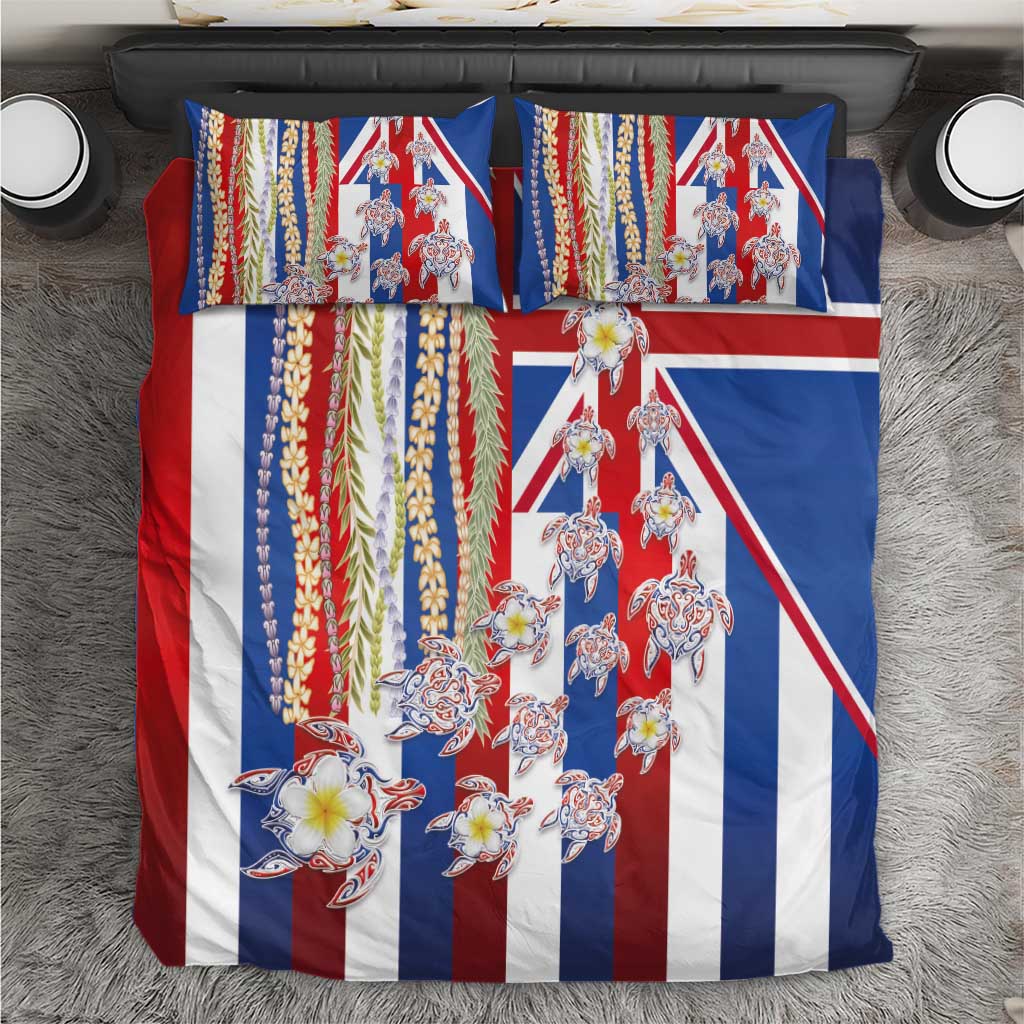 Hawaiian Polynesian Tribal Turtles Bedding Set with Lei and Flag Style LT03 Multicolor - Polynesian Pride