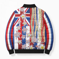 Hawaiian Polynesian Tribal Turtles Bomber Puffer Jacket with Lei and Flag Style LT03 - Polynesian Pride