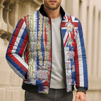 Hawaiian Polynesian Tribal Turtles Bomber Puffer Jacket with Lei and Flag Style LT03 - Polynesian Pride
