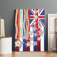 Hawaiian Polynesian Tribal Turtles Canvas Wall Art with Lei and Flag Style LT03 - Polynesian Pride