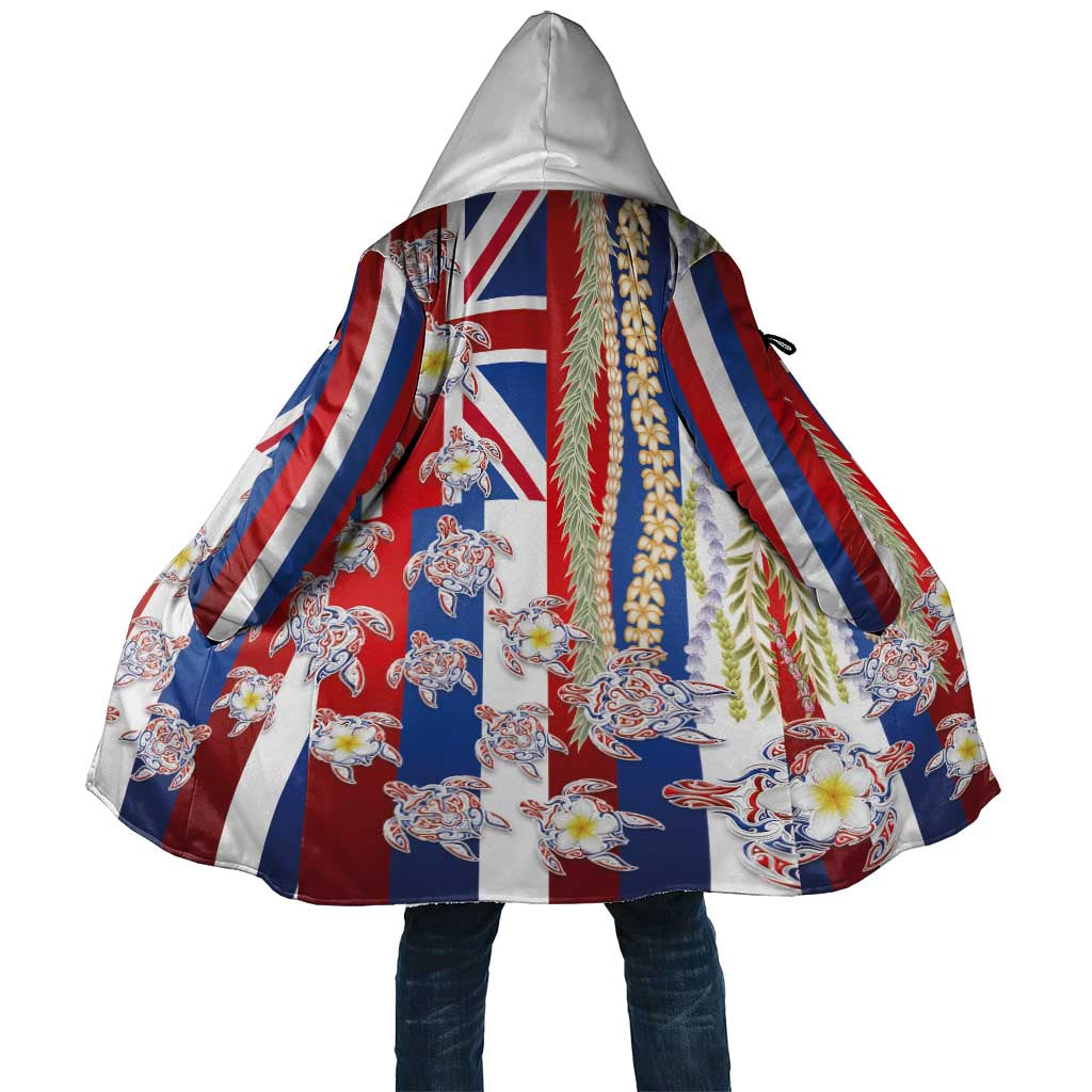 Hawaiian Polynesian Tribal Turtles Cloak with Lei and Flag Style LT03 Unisex Multicolor - Polynesian Pride