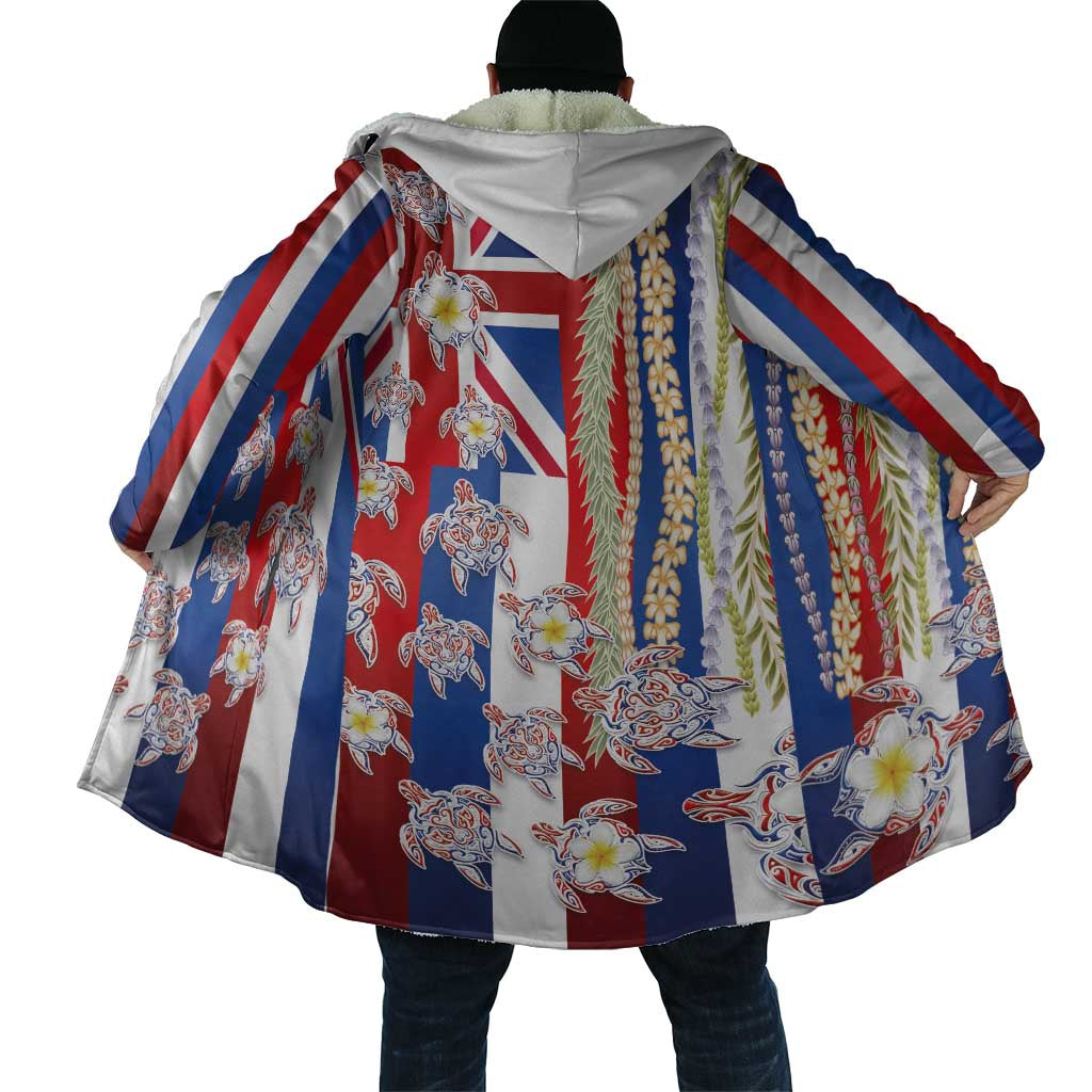 Hawaiian Polynesian Tribal Turtles Cloak with Lei and Flag Style LT03 - Polynesian Pride