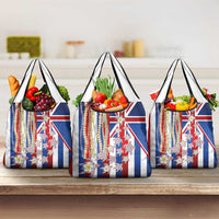 Hawaiian Polynesian Tribal Turtles Grocery Bag with Lei and Flag Style LT03 3-pack One Size Multicolor - Polynesian Pride