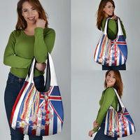 Hawaiian Polynesian Tribal Turtles Grocery Bag with Lei and Flag Style LT03 - Polynesian Pride