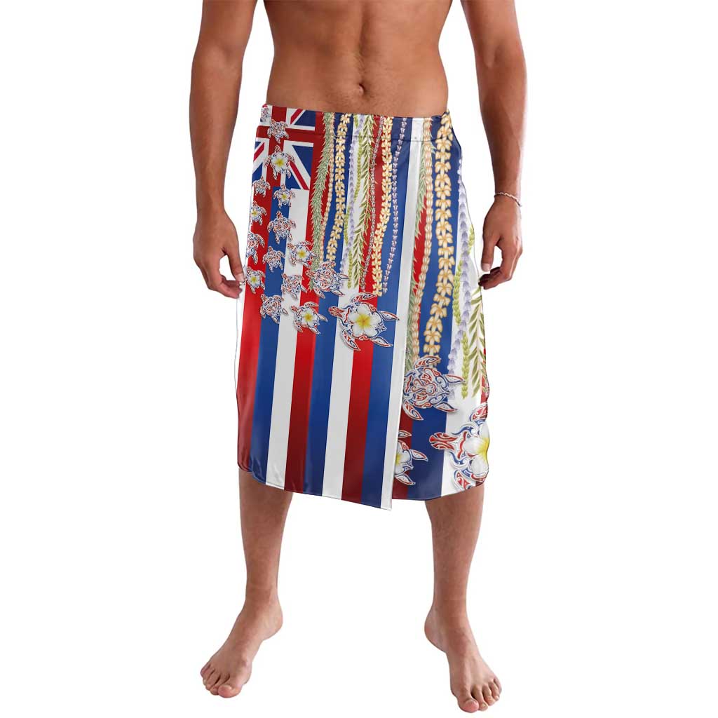 Hawaiian Polynesian Tribal Turtles Lavalava with Lei and Flag Style LT03 Multicolor - Polynesian Pride