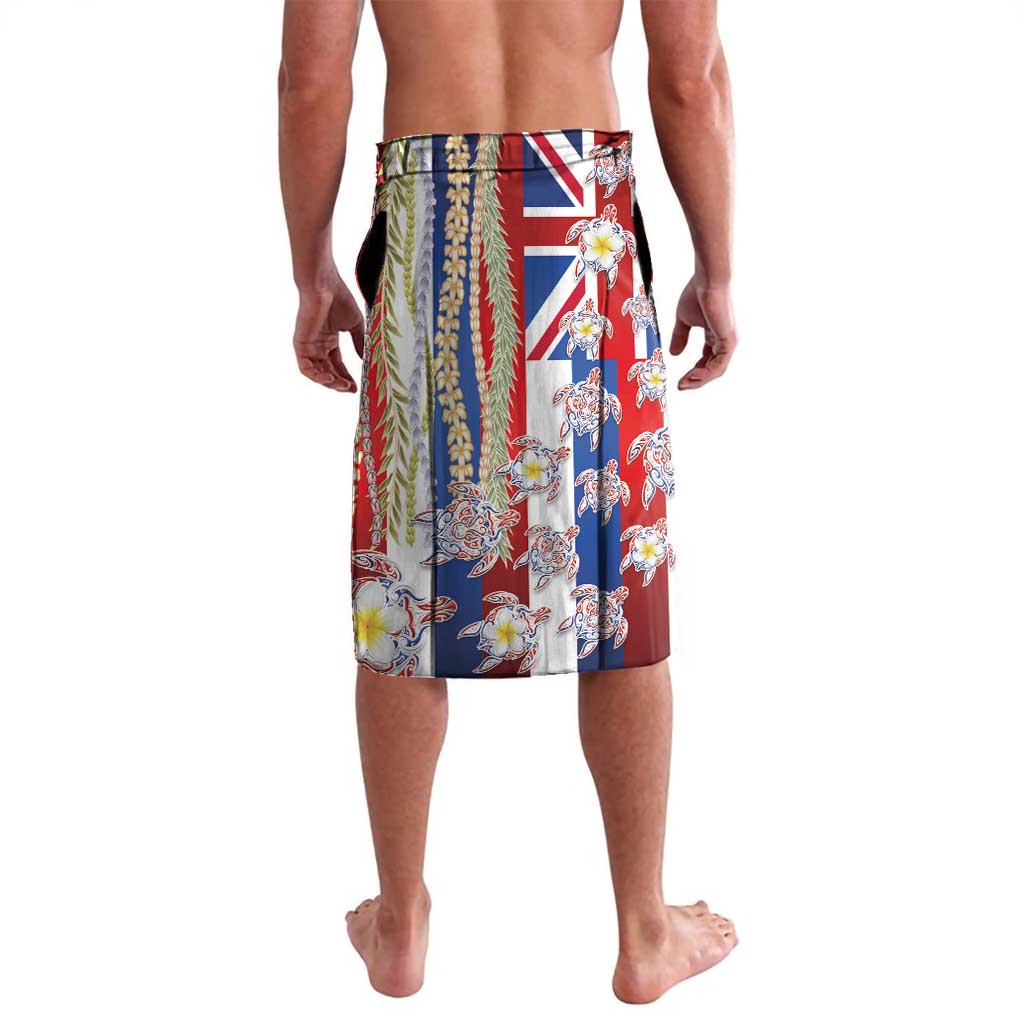 Hawaiian Polynesian Tribal Turtles Lavalava with Lei and Flag Style LT03 - Polynesian Pride