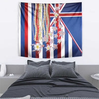 Hawaiian Polynesian Tribal Turtles Tapestry with Lei and Flag Style LT03 - Polynesian Pride