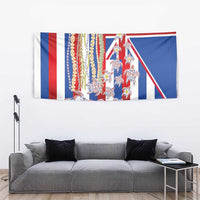 Hawaiian Polynesian Tribal Turtles Tapestry with Lei and Flag Style LT03 - Polynesian Pride