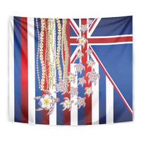 Hawaiian Polynesian Tribal Turtles Tapestry with Lei and Flag Style LT03 - Polynesian Pride