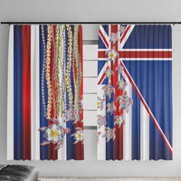 Hawaiian Polynesian Tribal Turtles Window Curtain with Lei and Flag Style LT03 With Hooks Multicolor - Polynesian Pride