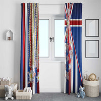 Hawaiian Polynesian Tribal Turtles Window Curtain with Lei and Flag Style LT03 - Polynesian Pride