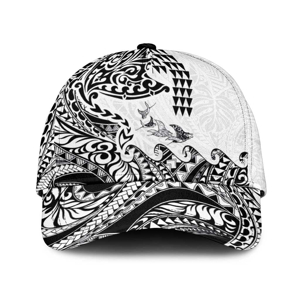 Hawaiian Tribal Manta Ray Classic Cap Kakau Tattoo and Polynesian Art Motif Pattern LT03 Universal Fit Multicolor - Polynesian Pride
