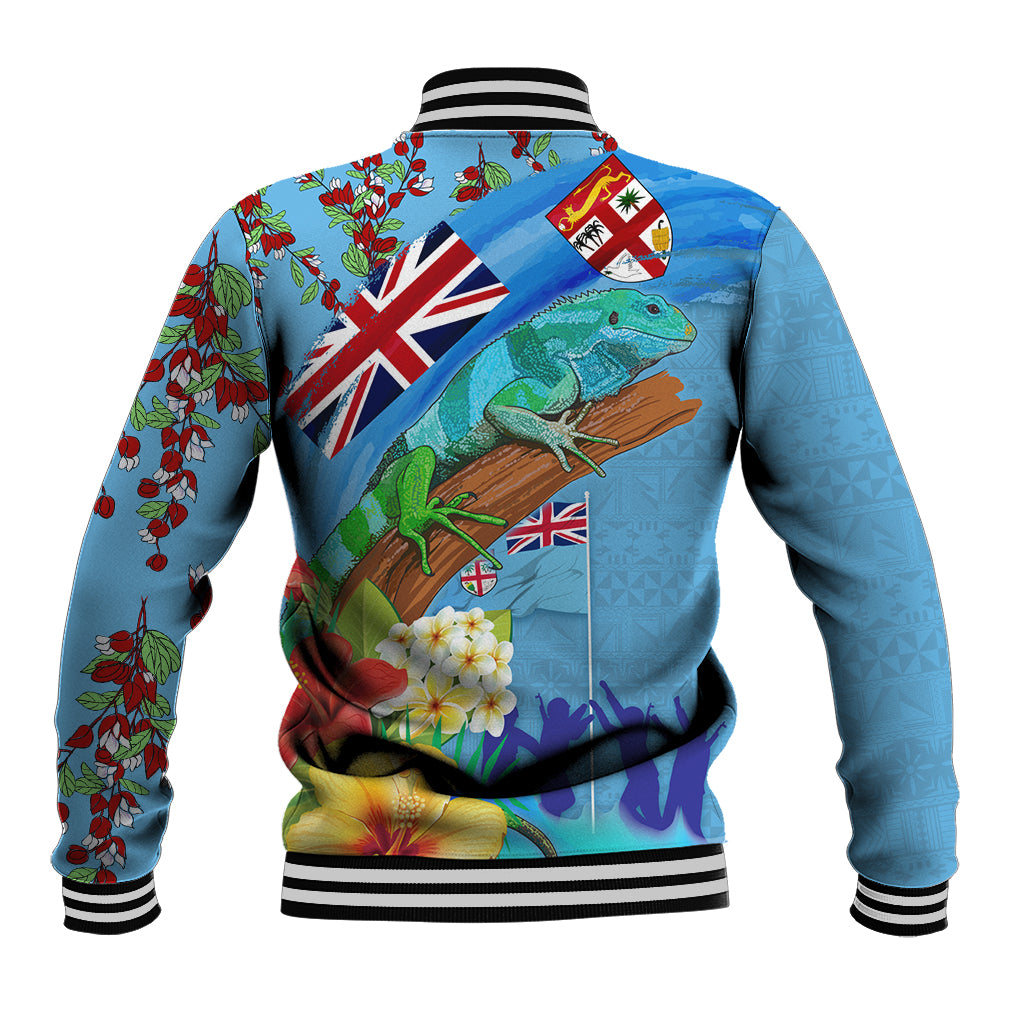 Fiji Day Baseball Jacket Tagimoucia Flower and Melanesia Pattern LT03 - Polynesian Pride
