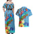 Fiji Day Couples Matching Off Shoulder Maxi Dress and Hawaiian Shirt Tagimoucia Flower and Melanesia Pattern