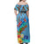 Fiji Day Family Matching Off Shoulder Maxi Dress and Hawaiian Shirt Tagimoucia Flower and Melanesia Pattern