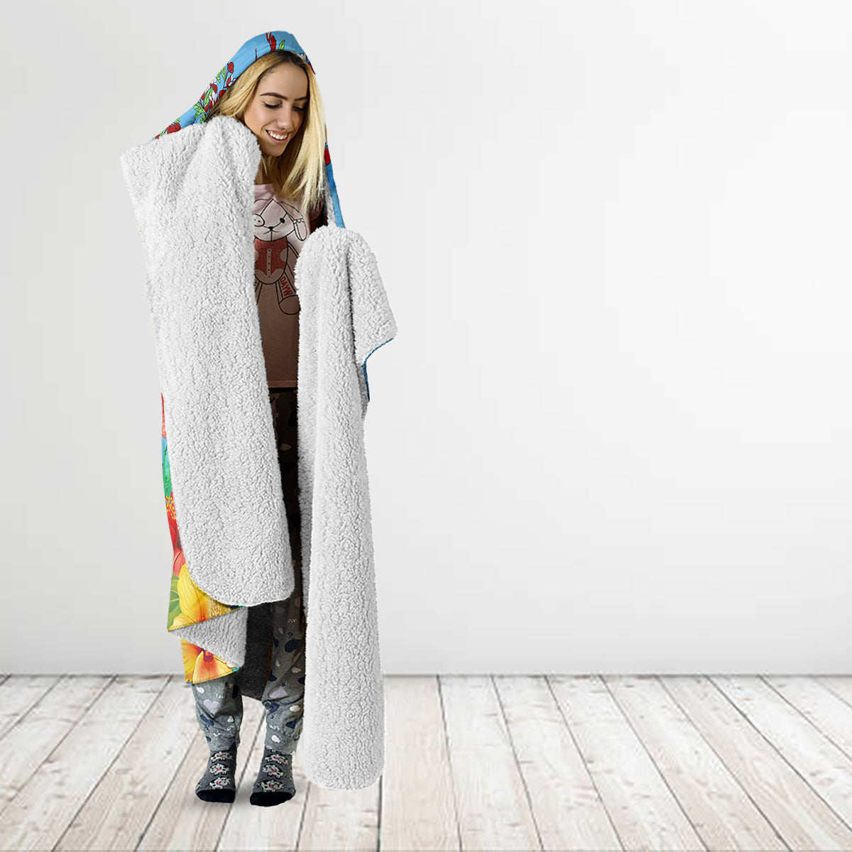 Fiji Day Hooded Blanket Tagimoucia Flower and Melanesia Pattern LT03 - Polynesian Pride