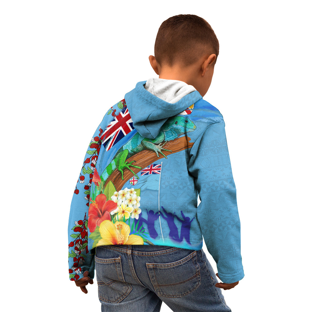 Fiji Day Kid Hoodie Tagimoucia Flower and Melanesia Pattern LT03 - Polynesian Pride