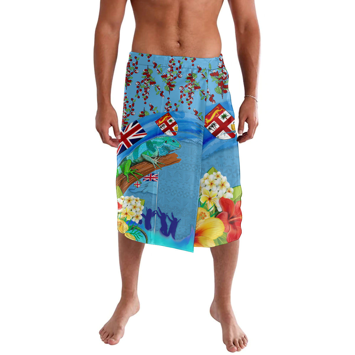 Fiji Day Lavalava Tagimoucia Flower and Melanesia Pattern