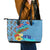 Fiji Day Leather Tote Bag Tagimoucia Flower and Melanesia Pattern