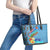 Fiji Day Leather Tote Bag Tagimoucia Flower and Melanesia Pattern