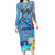 Fiji Day Long Sleeve Bodycon Dress Tagimoucia Flower and Melanesia Pattern