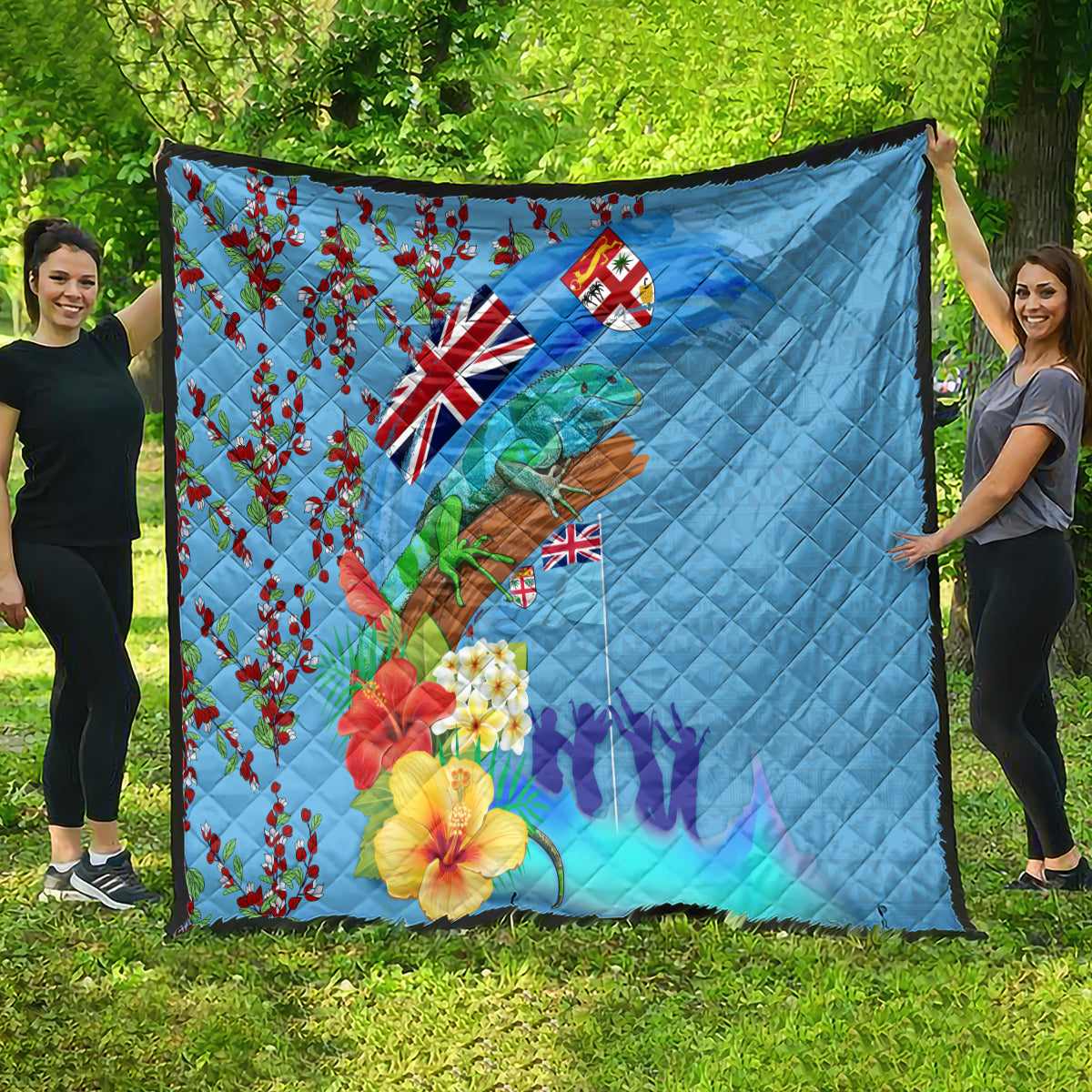 Fiji Day Quilt Tagimoucia Flower and Melanesia Pattern LT03 - Polynesian Pride