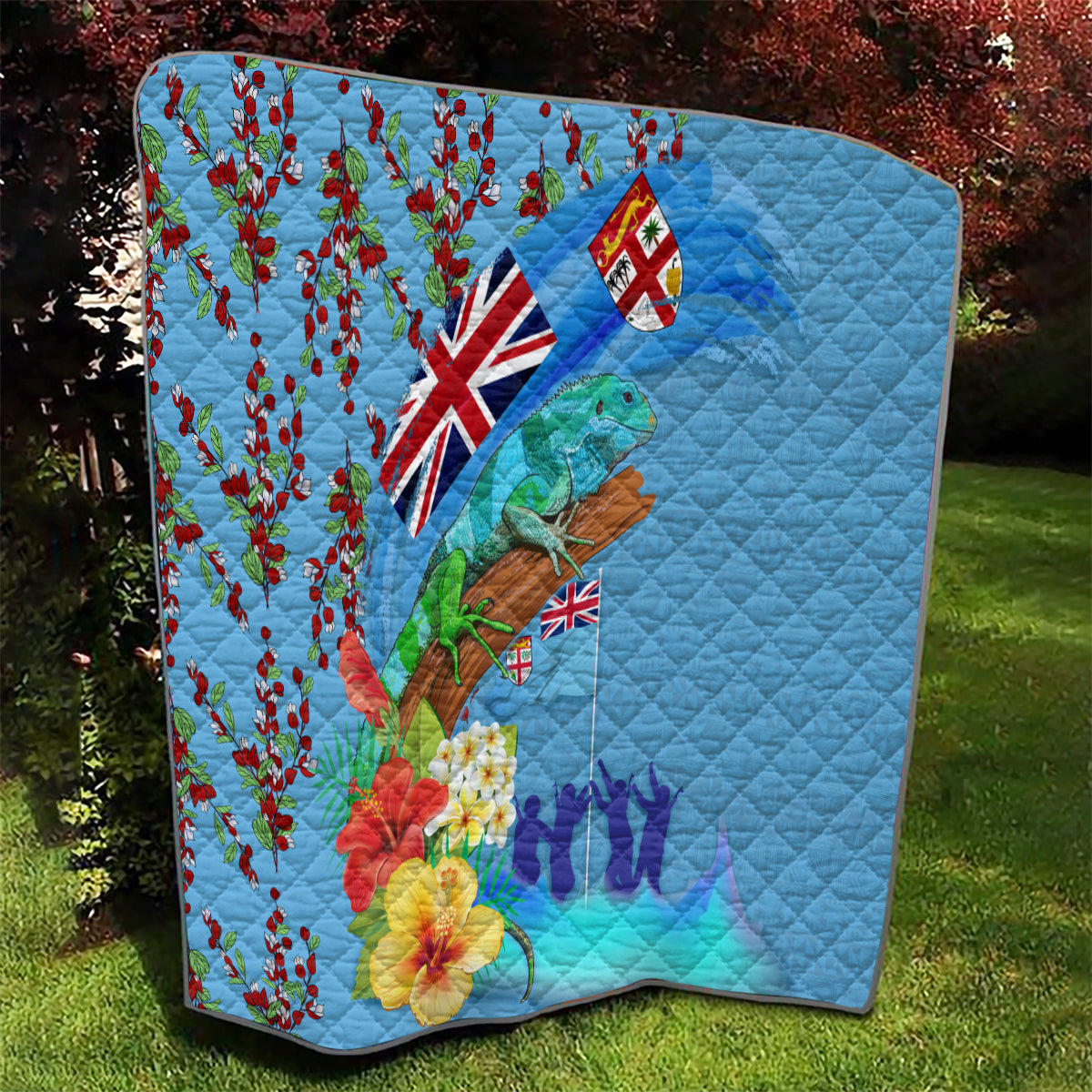 Fiji Day Quilt Tagimoucia Flower and Melanesia Pattern LT03 - Polynesian Pride